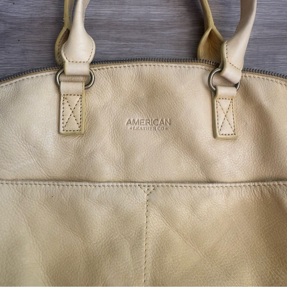 American Leather Co. Butter Yellow Leather Multiway Handbag - Picture 4 of 9